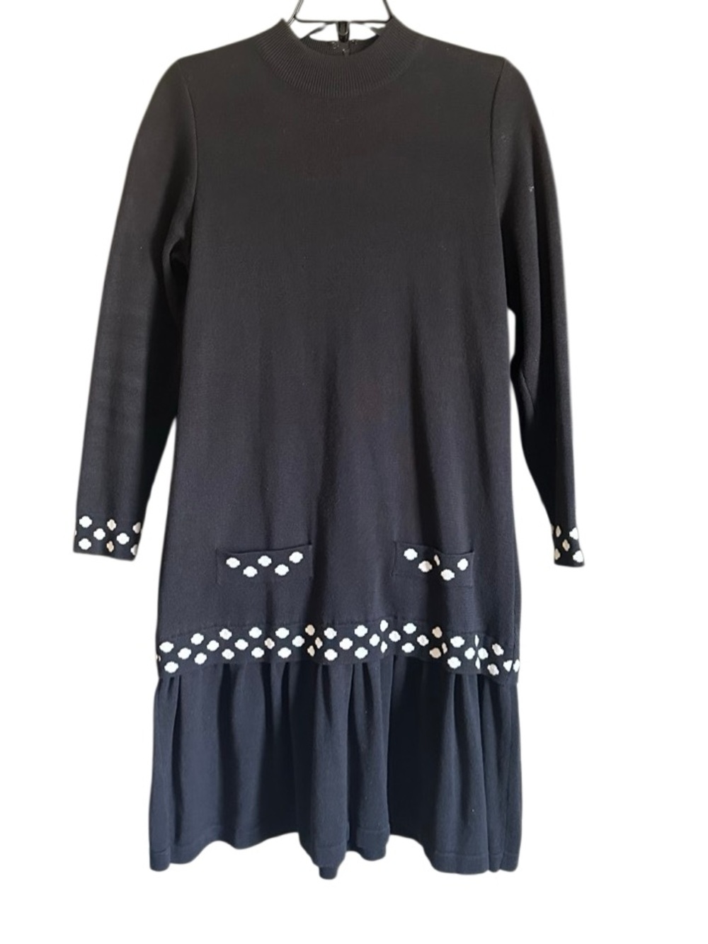 Vintage Warren Knits for Marissa Christina Black Sweater Dress. Size Medium